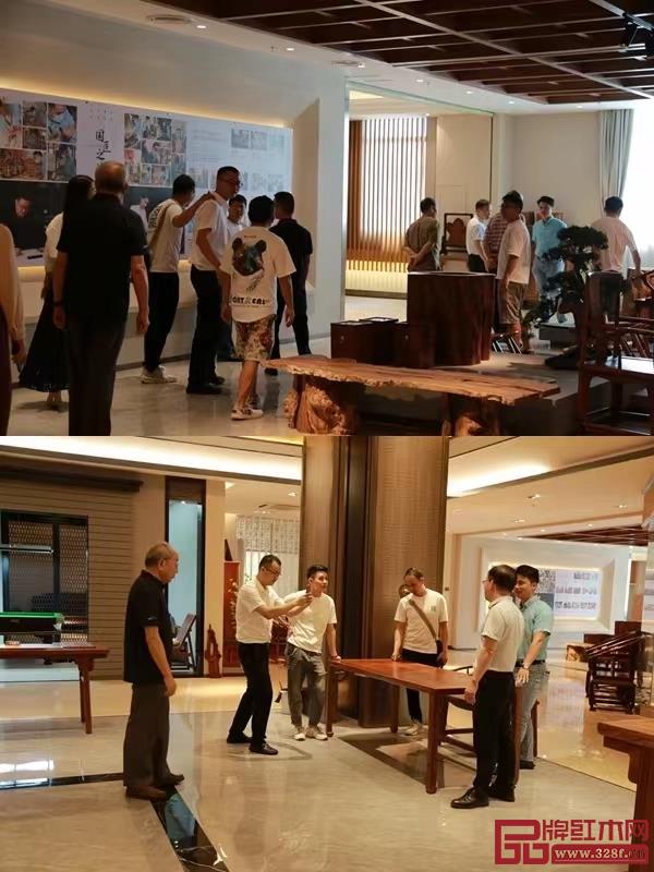 中山市紅木古典家具學(xué)會理事會一行參觀雄業(yè)家具空中花園展廳