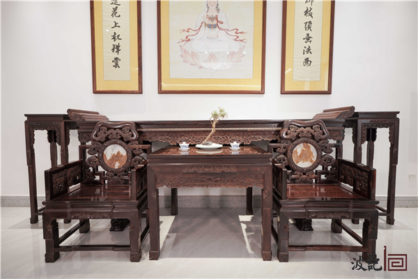 波記紫檀館《小葉紫檀靈芝中堂》,極具尊貴感和禮儀感 波記紫檀館《小葉紫檀靈芝中堂》,極具尊貴感和禮儀感