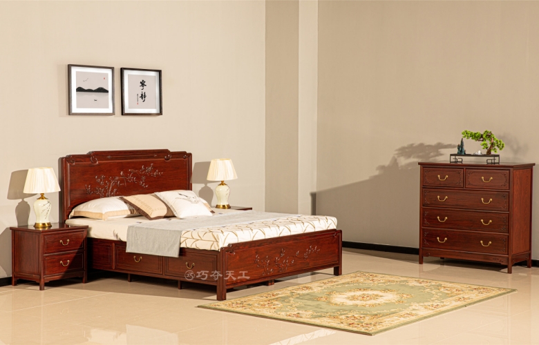 巧奪天工紅木|尚禮大床韻雅大方，把中式精致生活引入臥室