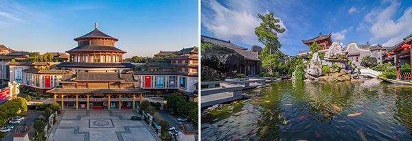 紅博城南廣場(chǎng)外觀及大師園的園林風(fēng)景