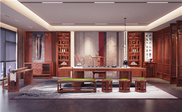 國壽紅木新明式家具品牌“世外桃源 ”旗下總裁高定空間效果圖 國壽紅木新明式家具品牌“世外桃源 ”旗下總裁高定空間效果圖