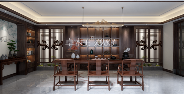 卓木王落地的中式高定家居整裝案例 卓木王落地的中式高定家居整裝案例