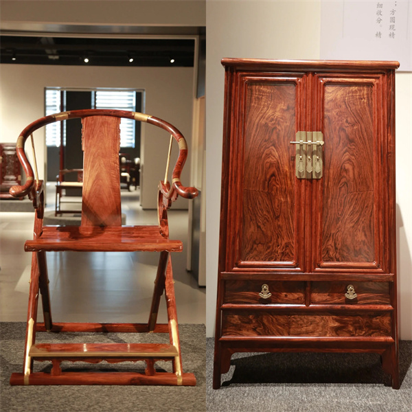 《海南黃花梨交椅》與《海南黃花梨素身獨(dú)板圓角柜》