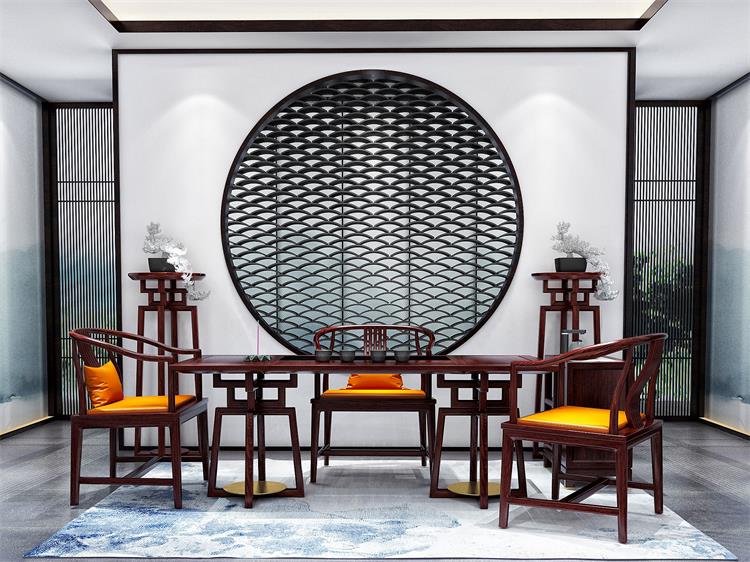 蘇作紅木家具：檀一雅致斗拱茶室，簡約而時尚！