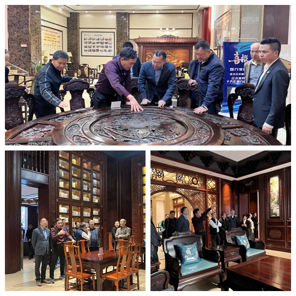 中山市企業(yè)首席質(zhì)量官協(xié)會一行參觀國方家居總部紅木整裝高端定制展示區(qū)