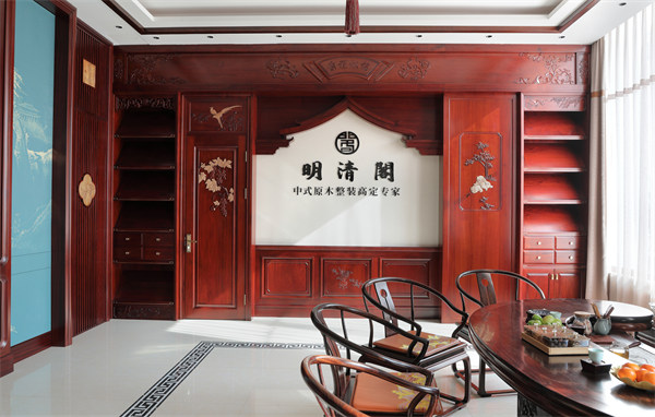 中式原木整裝品牌明清閣： 于原木整裝茶室，喝一杯治愈時(shí)光