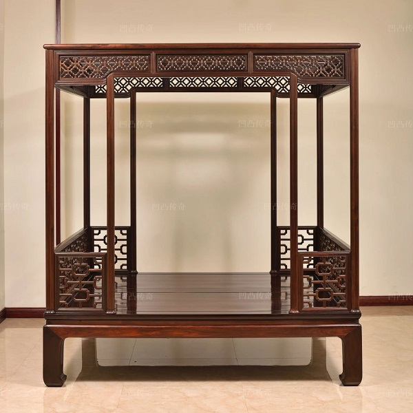 凹凸傳奇精品賞鑒 | 束腰海棠紋八柱架子床！