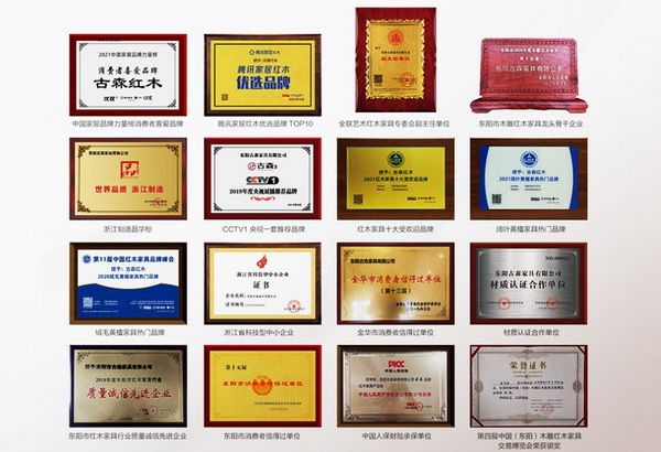 古森紅木歷年來所獲榮譽