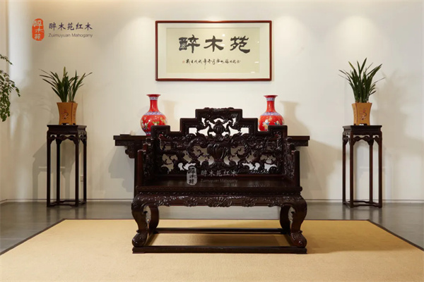 醉木苑紅木典藏 | 小葉紫檀《西番蓮寶座》：皇室氣韻，匠心傳承