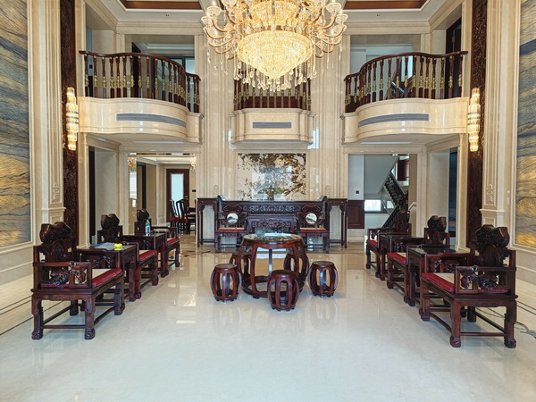 萬事紅紅木高端豪宅專屬定制的墨西哥微凹黃檀中堂