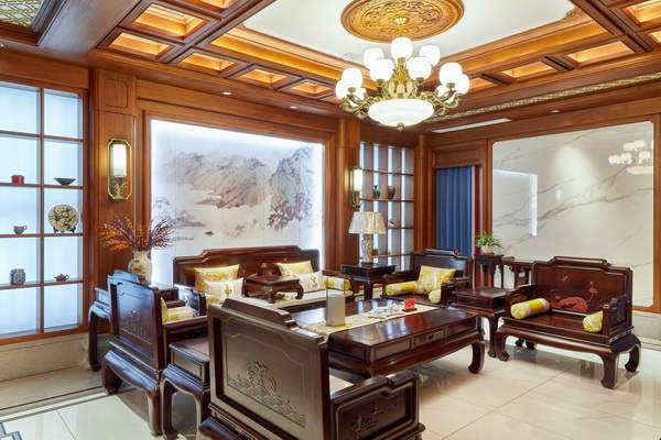 萬事紅紅木微凹黃檀產(chǎn)品走入上千家別墅和大宅