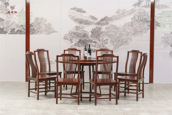 絨毛黃檀品牌·喜迎紅紅木《宋式圓餐桌》：宋式雅韻，團圓之約