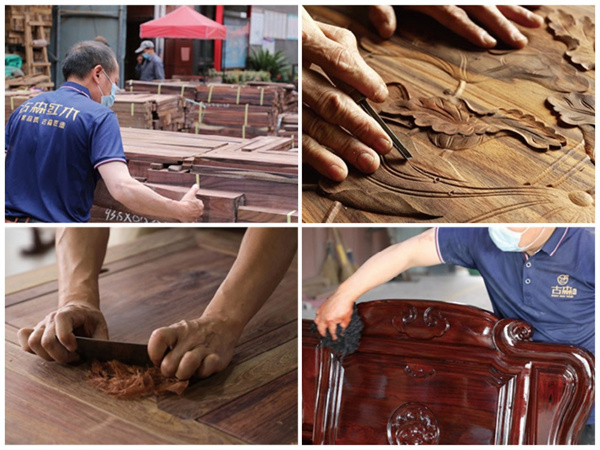 古森紅木完整保留并應(yīng)用了多項非遺工藝，將傳統(tǒng)工藝推向極致